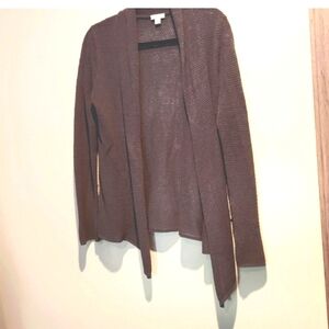 PURE JJILL Waterfall Open Front Chunky Light Weight Gunmetal Blue Size Small